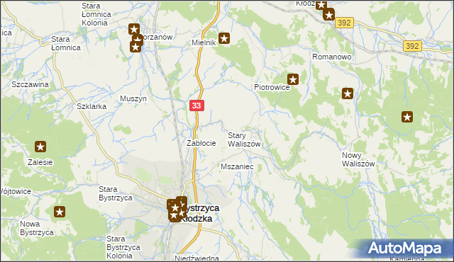 mapa Stary Waliszów, Stary Waliszów na mapie Targeo