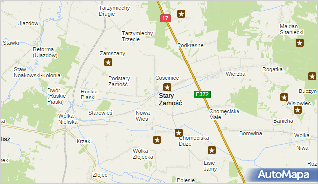 mapa Stary Zamość, Stary Zamość na mapie Targeo