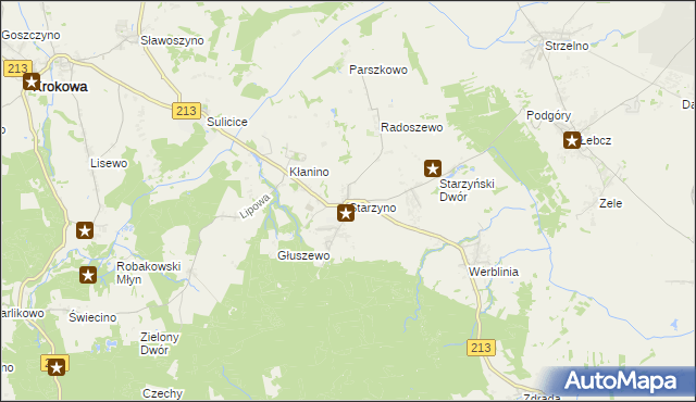 mapa Starzyno gmina Puck, Starzyno gmina Puck na mapie Targeo