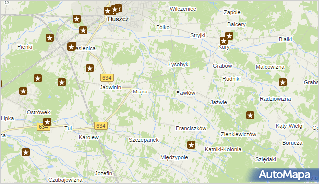 mapa Stasinów gmina Tłuszcz, Stasinów gmina Tłuszcz na mapie Targeo