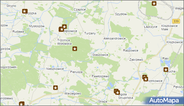 mapa Staszowice, Staszowice na mapie Targeo