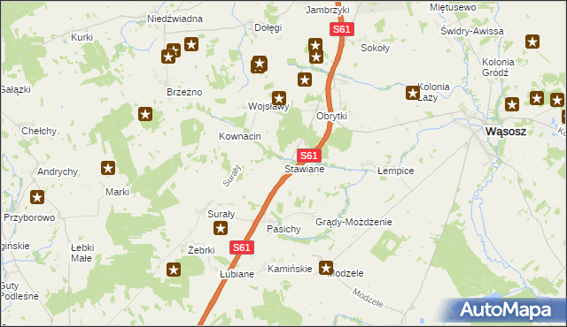 mapa Stawiane, Stawiane na mapie Targeo