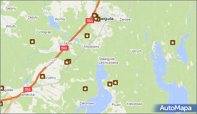 mapa Stawiguda Leśniczówka, Stawiguda Leśniczówka na mapie Targeo