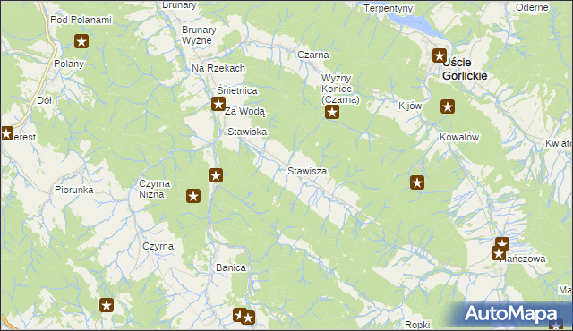 mapa Stawisza, Stawisza na mapie Targeo