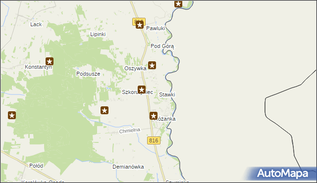 mapa Stawki gmina Włodawa, Stawki gmina Włodawa na mapie Targeo