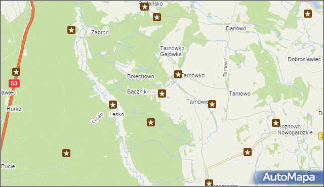 mapa Stawno gmina Goleniów, Stawno gmina Goleniów na mapie Targeo