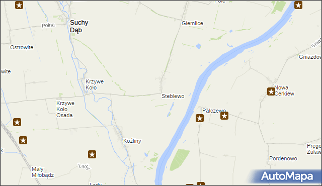 mapa Steblewo, Steblewo na mapie Targeo