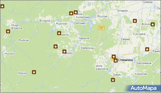 mapa Stefanków gmina Chlewiska, Stefanków gmina Chlewiska na mapie Targeo