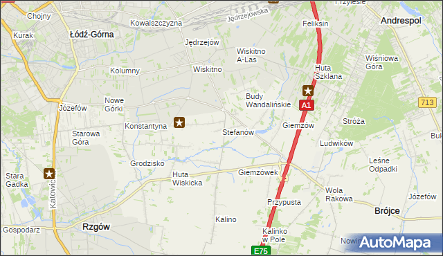 mapa Stefanów gmina Brójce, Stefanów gmina Brójce na mapie Targeo