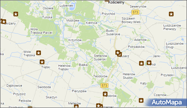 mapa Stefanów Suserski, Stefanów Suserski na mapie Targeo