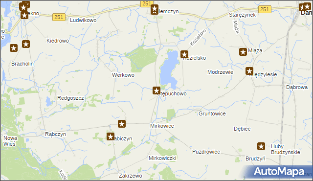 mapa Stępuchowo, Stępuchowo na mapie Targeo