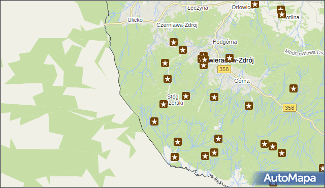 mapa Stóg Izerski, Stóg Izerski na mapie Targeo