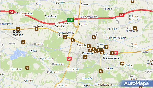 mapa Stojadła, Stojadła na mapie Targeo