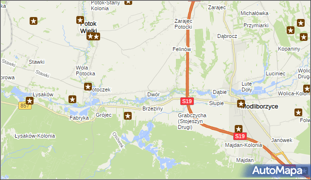 mapa Stojeszyn Pierwszy, Stojeszyn Pierwszy na mapie Targeo