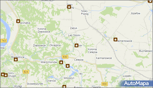 mapa Stok gmina Końskowola, Stok gmina Końskowola na mapie Targeo