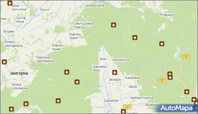 mapa Stoki gmina Pionki, Stoki gmina Pionki na mapie Targeo