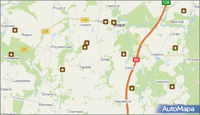 mapa Stołąż, Stołąż na mapie Targeo