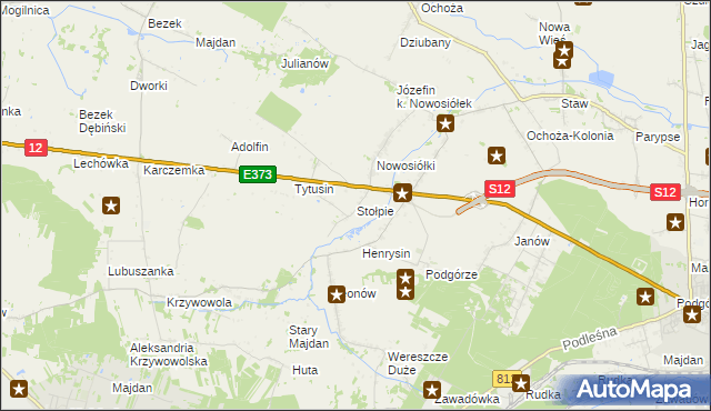 mapa Stołpie gmina Chełm, Stołpie gmina Chełm na mapie Targeo