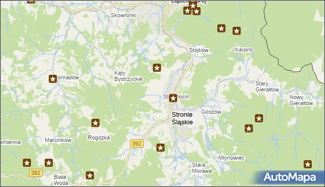 mapa Strachocin gmina Stronie Śląskie, Strachocin gmina Stronie Śląskie na mapie Targeo