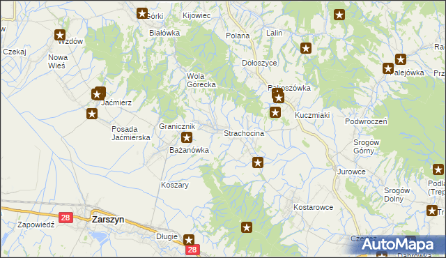 mapa Strachocina, Strachocina na mapie Targeo