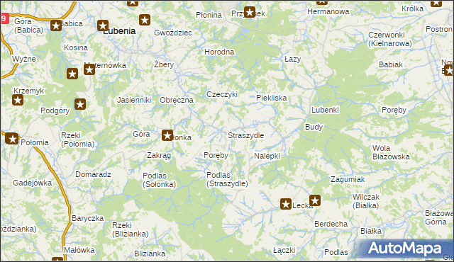 mapa Straszydle, Straszydle na mapie Targeo