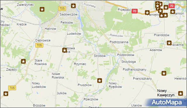 mapa Strobów, Strobów na mapie Targeo
