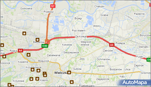 mapa Strumiany gmina Wieliczka, Strumiany gmina Wieliczka na mapie Targeo