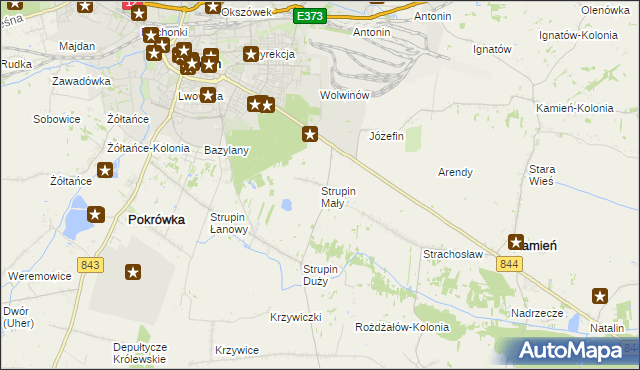 mapa Strupin Mały, Strupin Mały na mapie Targeo