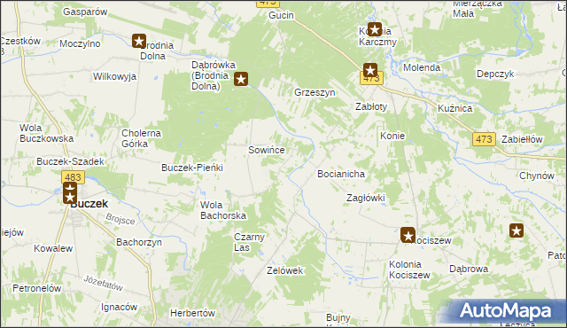 mapa Strupiny, Strupiny na mapie Targeo