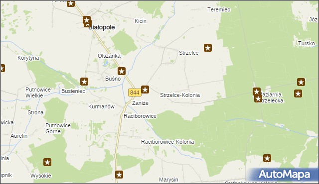 mapa Strzelce-Kolonia, Strzelce-Kolonia na mapie Targeo