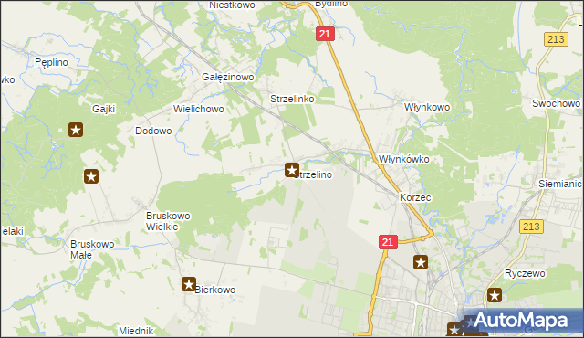 mapa Strzelino, Strzelino na mapie Targeo