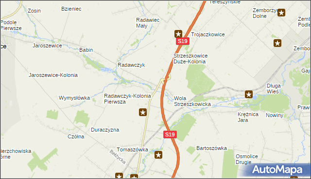 mapa Strzeszkowice Duże, Strzeszkowice Duże na mapie Targeo