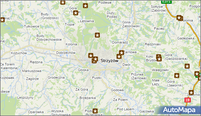 mapa Strzyżów, Strzyżów na mapie Targeo