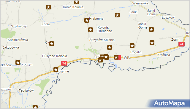 mapa Strzyżów gmina Horodło, Strzyżów gmina Horodło na mapie Targeo