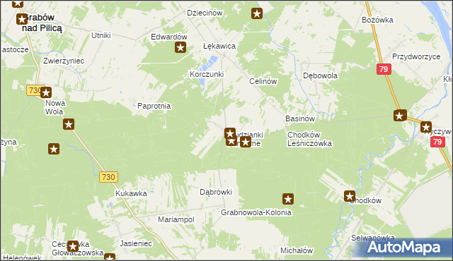 mapa Studzianki Pancerne, Studzianki Pancerne na mapie Targeo