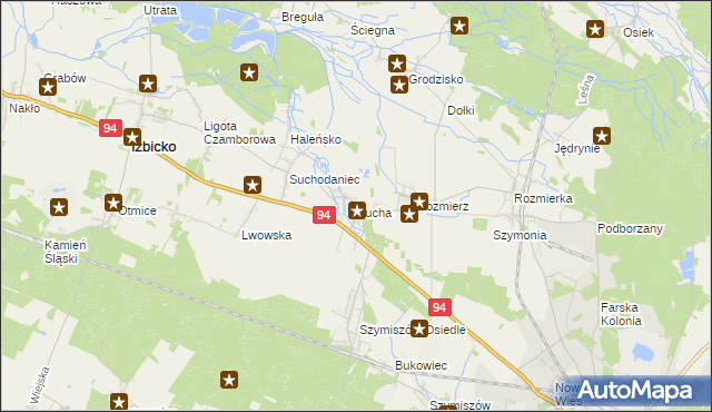 mapa Sucha gmina Strzelce Opolskie, Sucha gmina Strzelce Opolskie na mapie Targeo