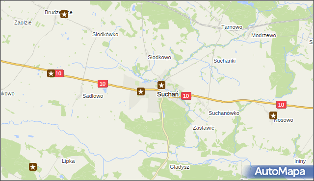 mapa Suchań, Suchań na mapie Targeo