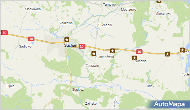 mapa Suchanówko, Suchanówko na mapie Targeo