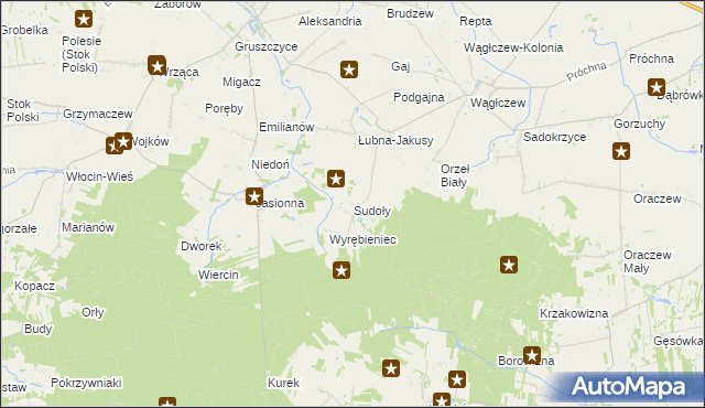 mapa Sudoły, Sudoły na mapie Targeo