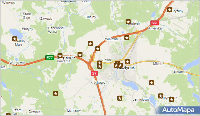 mapa Sudwa, Sudwa na mapie Targeo