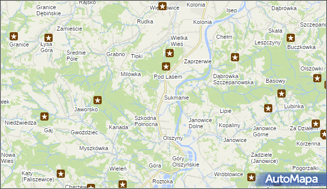 mapa Sukmanie, Sukmanie na mapie Targeo