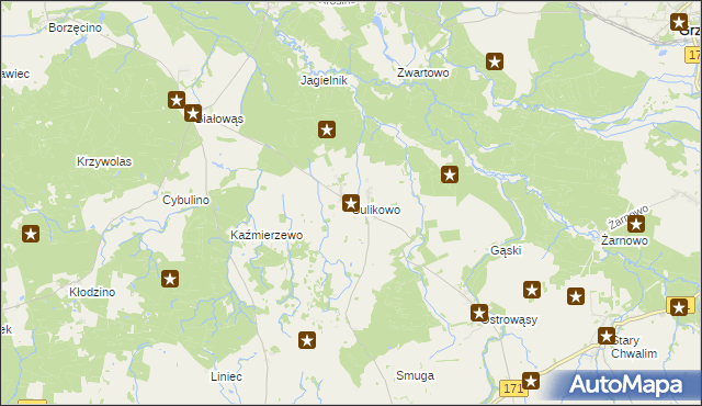 mapa Sulikowo gmina Barwice, Sulikowo gmina Barwice na mapie Targeo