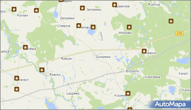 mapa Suliszewo gmina Choszczno, Suliszewo gmina Choszczno na mapie Targeo