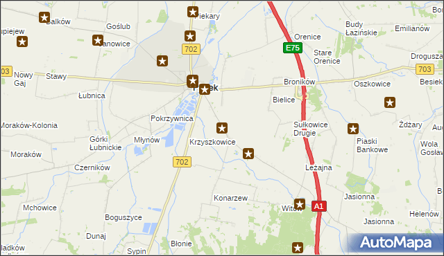 mapa Sułkowice Pierwsze, Sułkowice Pierwsze na mapie Targeo