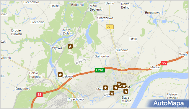 mapa Sulnówko, Sulnówko na mapie Targeo