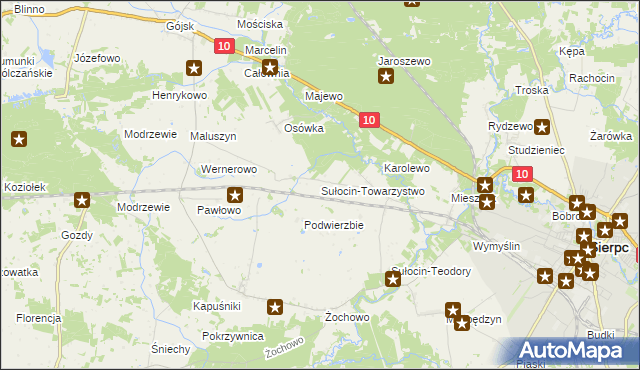 mapa Sułocin-Towarzystwo, Sułocin-Towarzystwo na mapie Targeo