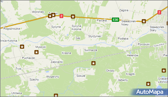 mapa Surmacze, Surmacze na mapie Targeo