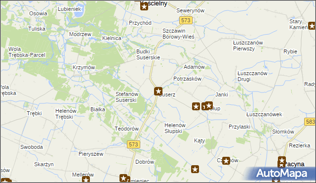 mapa Suserz, Suserz na mapie Targeo