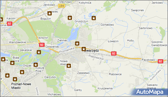 mapa Swarzędz, Swarzędz na mapie Targeo