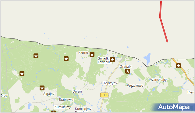 mapa Świadki Iławeckie, Świadki Iławeckie na mapie Targeo